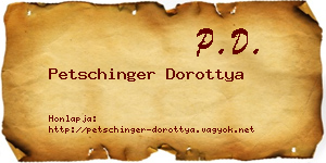 Petschinger Dorottya névjegykártya